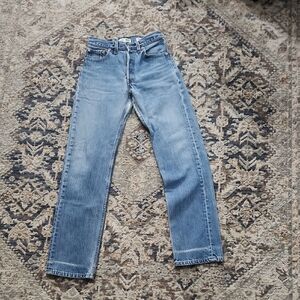 Re/done Levis Button Fly Straight Leg Jeans
